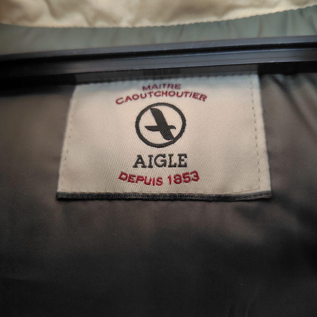 AIGLE フード付きベージュダウンジャケット