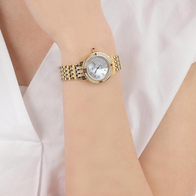 新品 ロイヤルモントレス ソーラー　ルビー4石　レディース 腕時計 ゴールド