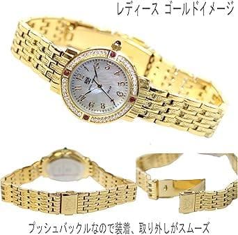 新品 ロイヤルモントレス ソーラー　ルビー4石　レディース 腕時計 ゴールド