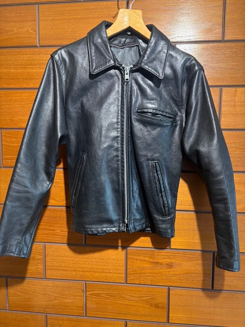 ジ*ス様 schottシングルライダース 襟付きボア無しサイズ34