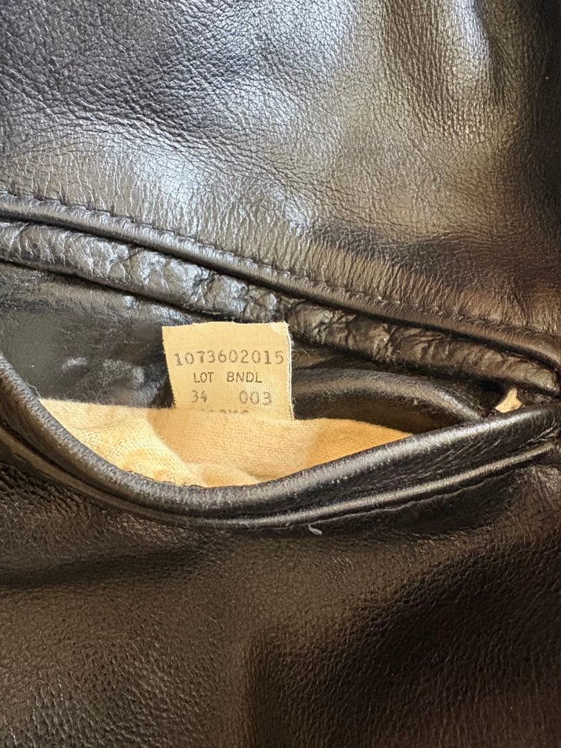 ジ*ス様 schottシングルライダース 襟付きボア無しサイズ34