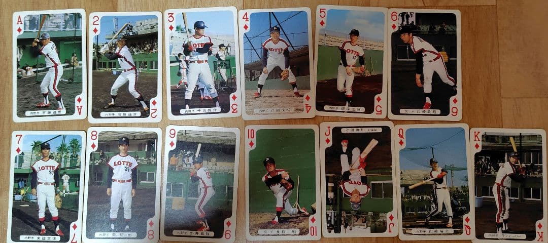 ロッテ プロ野球 トランプ　レトロ