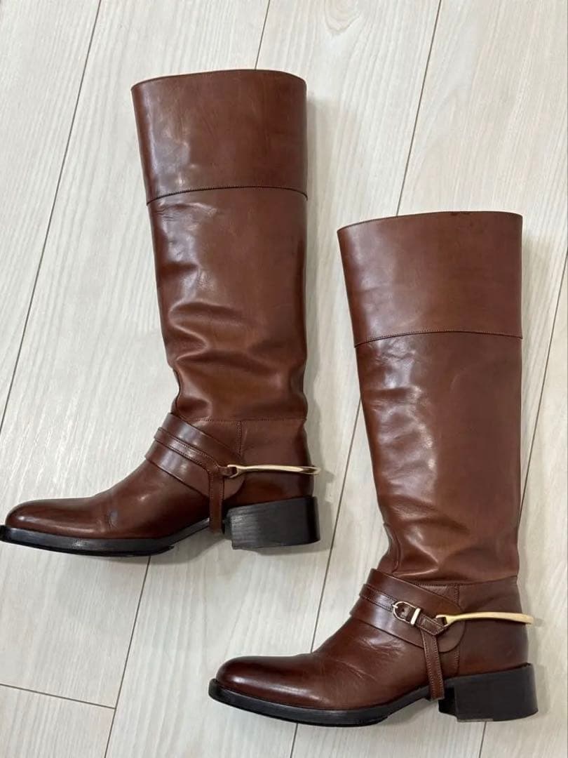 お正月限定価格！SARTORE ジョッキーロングブーツ本革　イタリア製　35.5