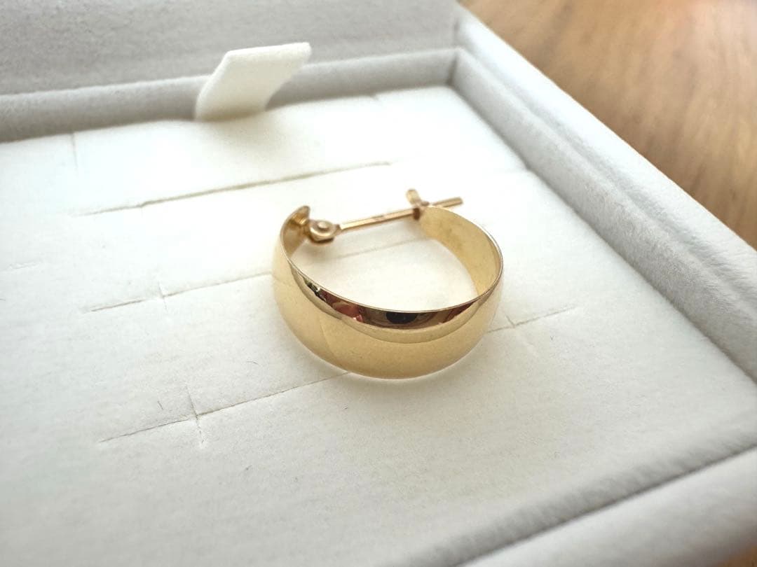 K18 ムーンピアス　フープピアス　月甲　5×13 片耳