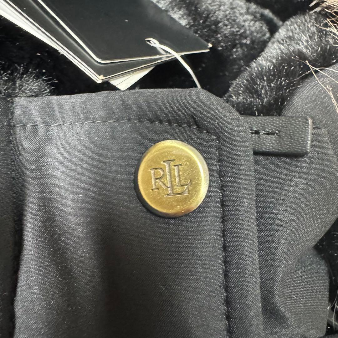 新品 ローレンラルフローレン フェイクファー ダウンコート ブラック S