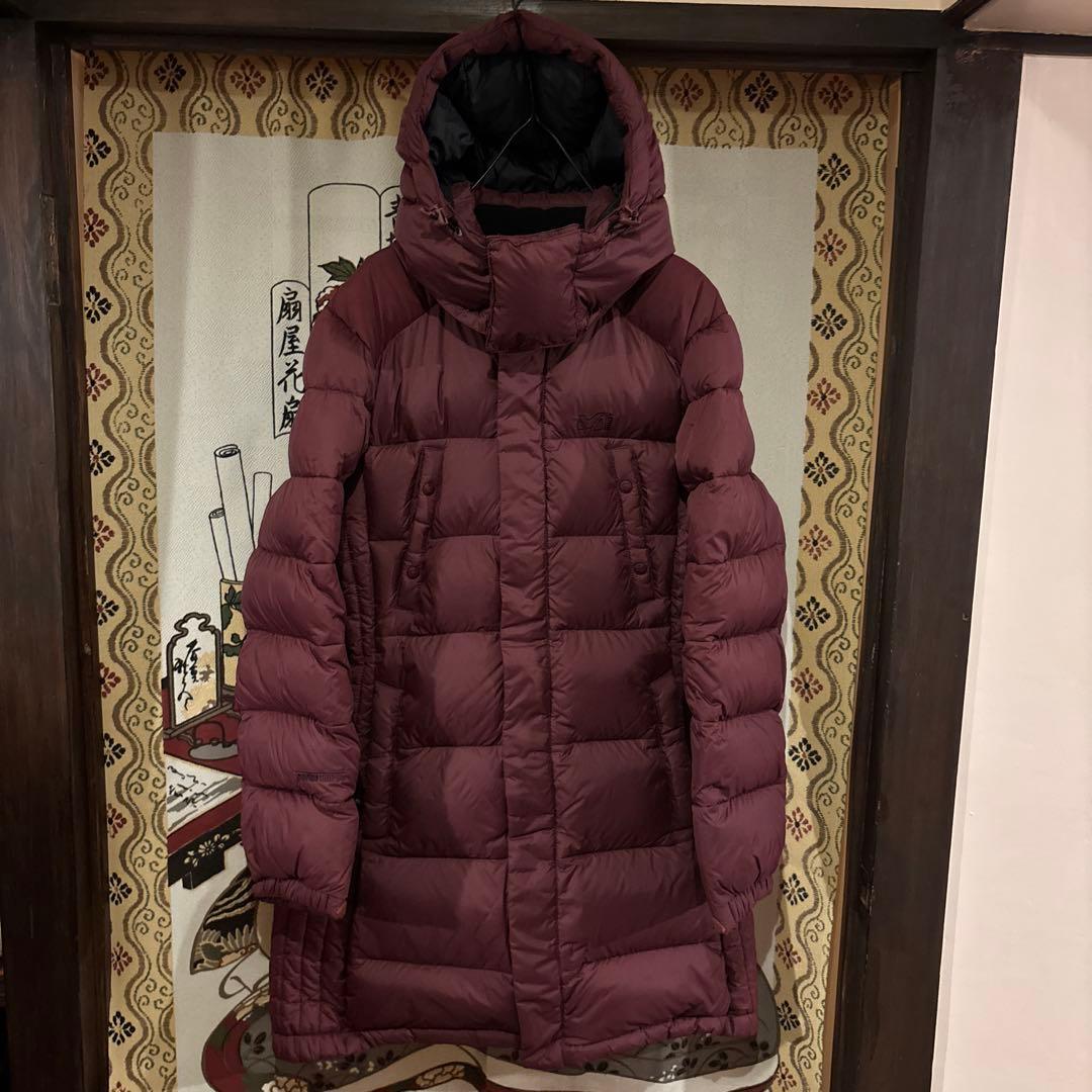 【美品】 MILLET ミレー ロングダウン レディースXL 赤ワイン系