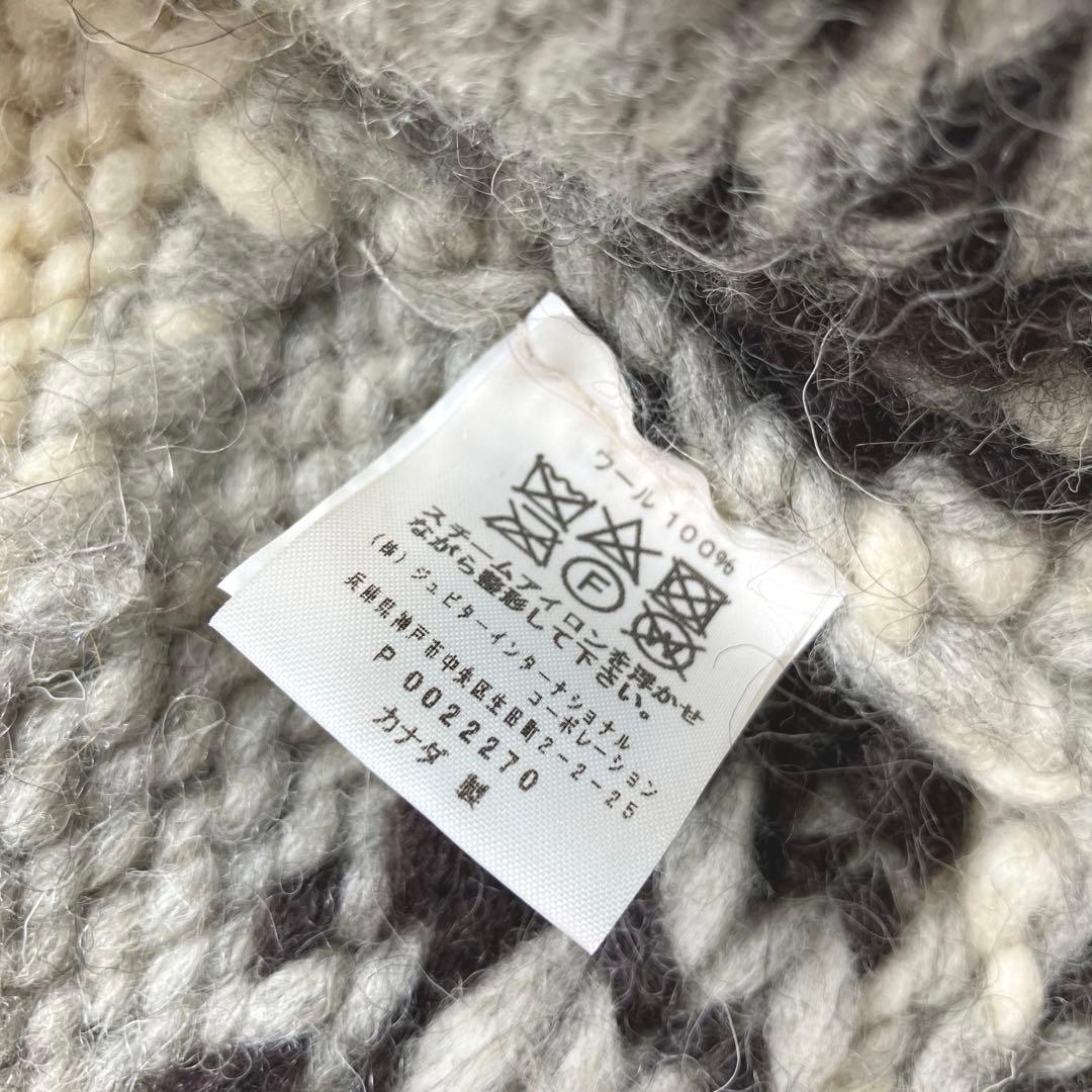 Kanata カナタ ニット ベスト カウチン ジップ リス 希少 カナダ製 S