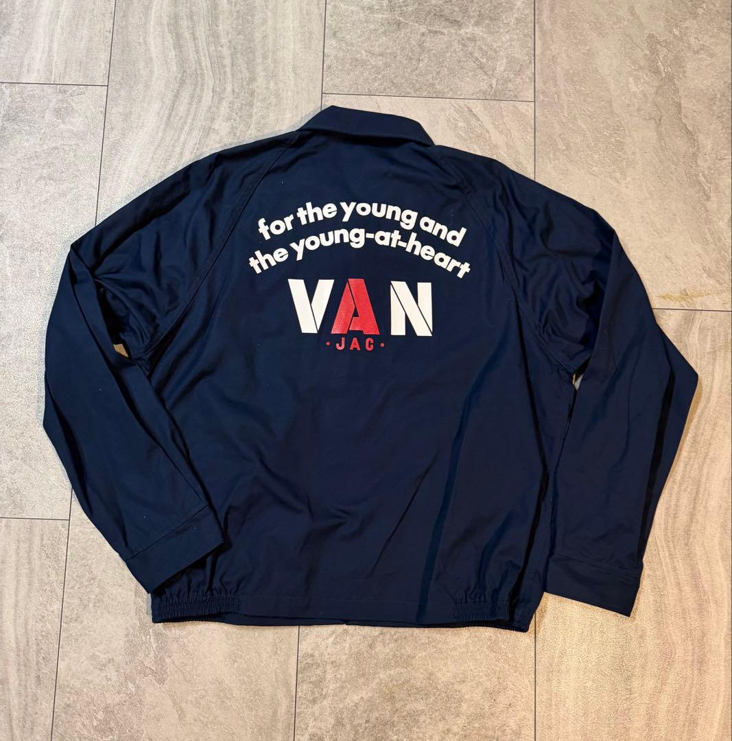 VAN JAC バン　新品タグ付き　スイングトップ　ロゴ　ジャケットレザー袖革