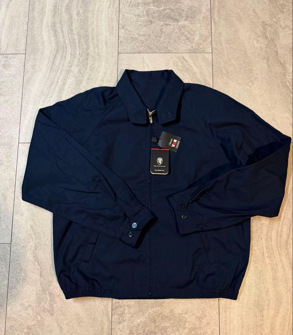 VAN JAC バン　新品タグ付き　スイングトップ　ロゴ　ジャケットレザー袖革