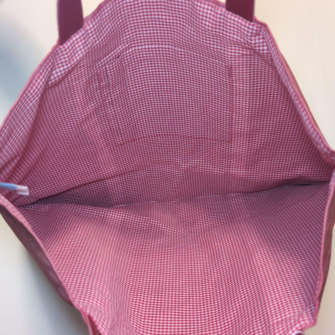 【新品未使用】familiar 赤いレッスンバッグ デニム 女の子デザイン