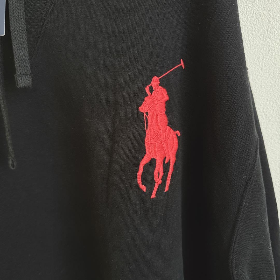 現行QRタグ 新品 POLOラルフローレン ビッグポニー パーカー 黒 XXL