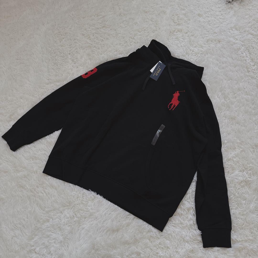 現行QRタグ 新品 POLOラルフローレン ビッグポニー パーカー 黒 XXL