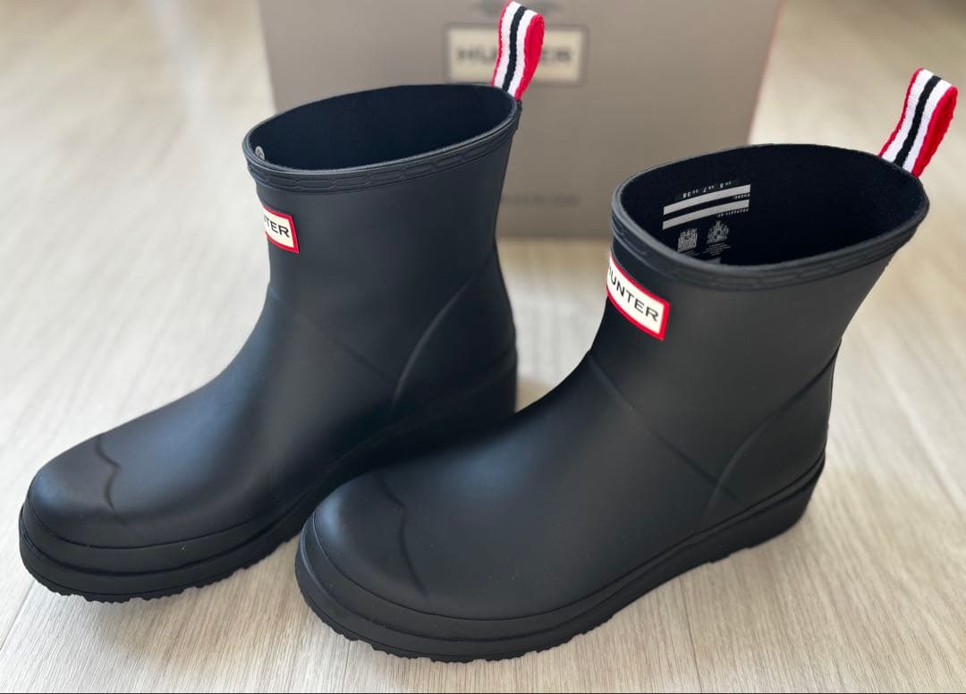 本日限定SALE‼️HUNTER ハンター ブラック ショートレインシューズ箱入り