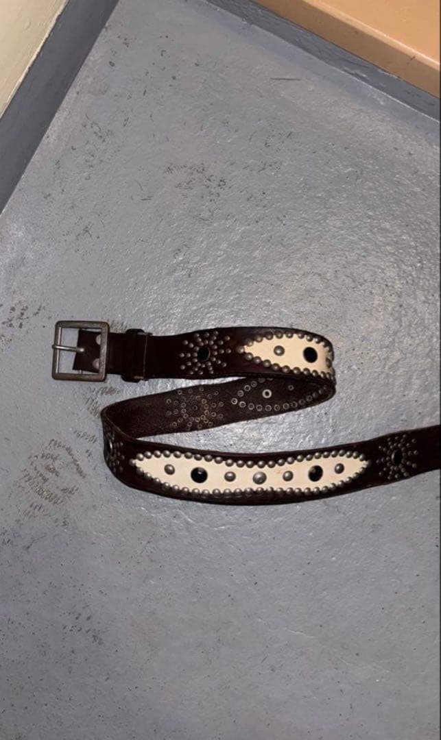 小物 vintage leather studs belt y2k HTC afb