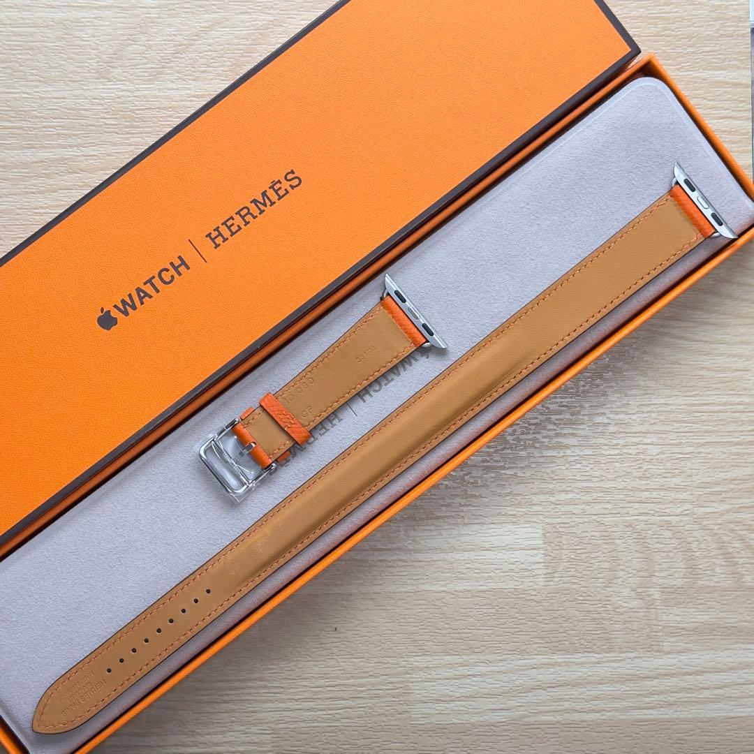 1656 Apple Watch エルメス　オレンジ　ドゥブルトゥール　二重