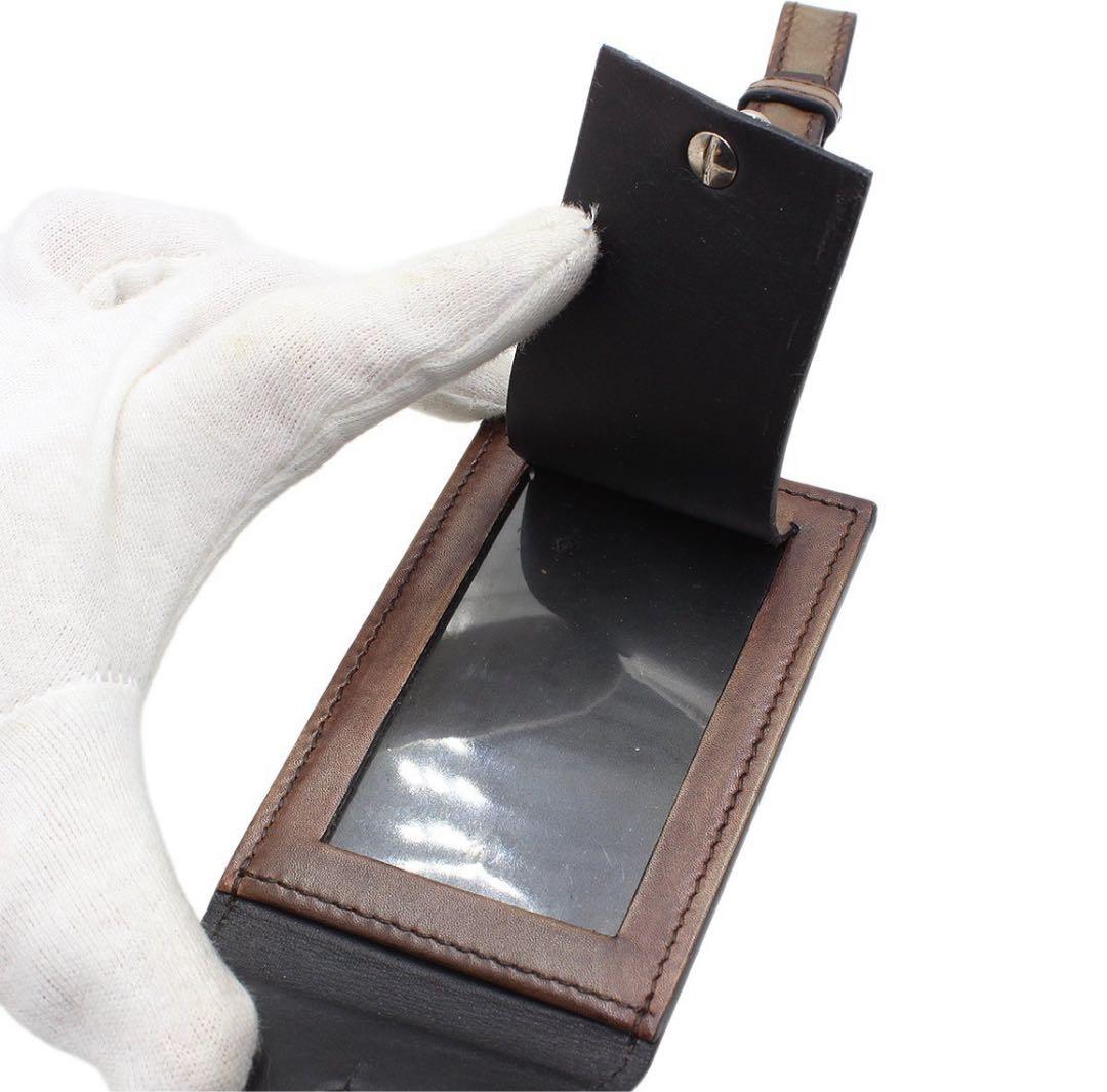 N2833 美品 ベルルッティ Bロゴ レザー ネームタグ