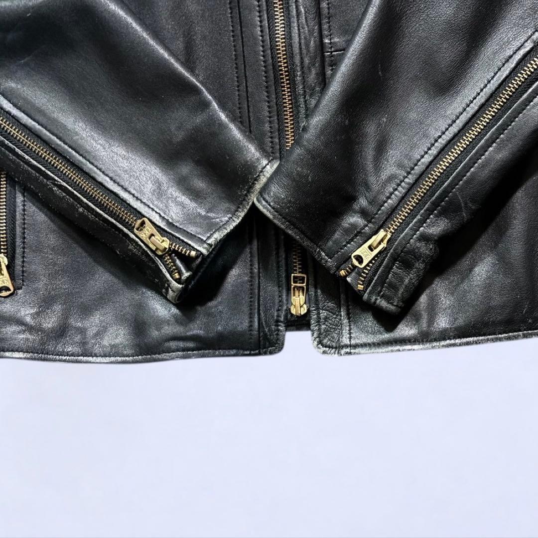 PS Paul Smith ブラックレザーシングルライダースジャケット