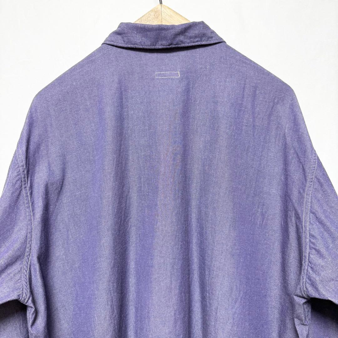 サイズ4！comoli パープルダンガリーシャツ　オープンカラーシャツ