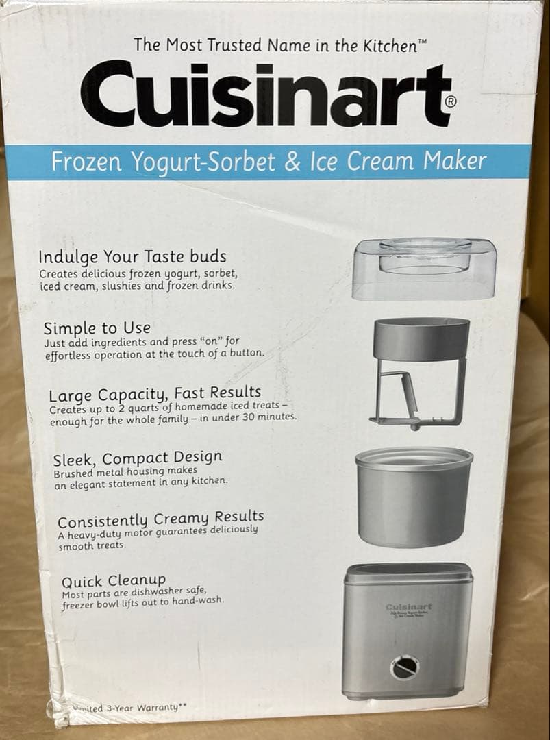 [新品！］Cuisinart クイジナート　アイスクリームメーカー