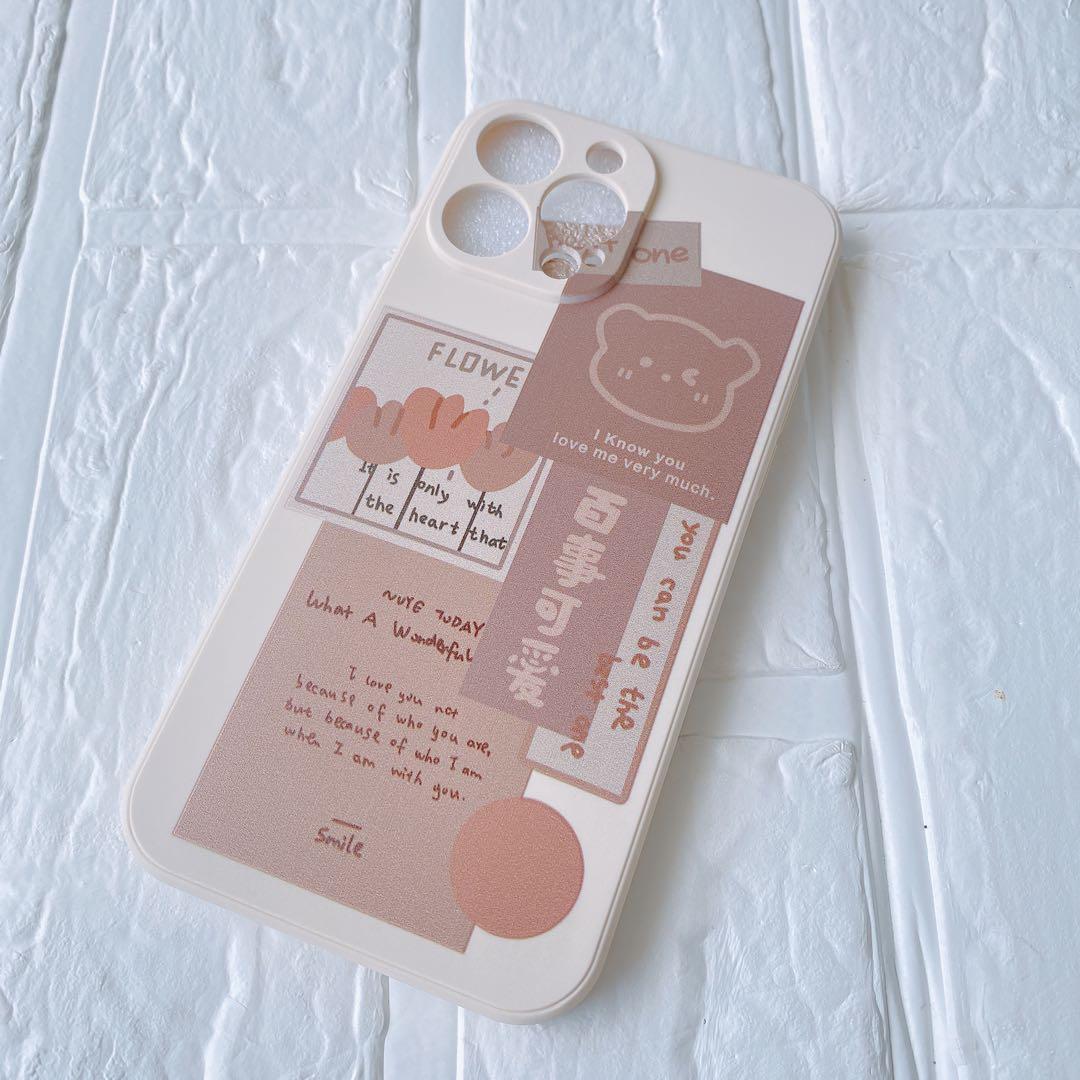 iPhone 13 Pro Max ケース かわいい　クマ　漫画　ソフトシリコン