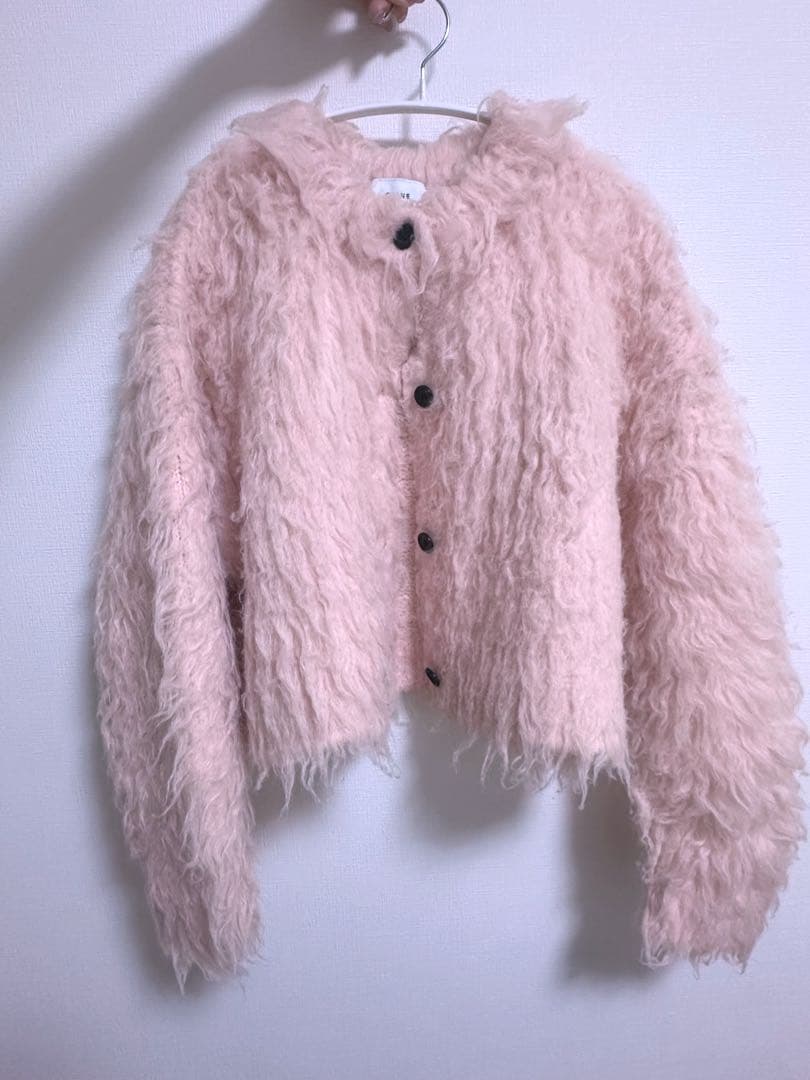 CLANE シャギーショートニットカーディガン2