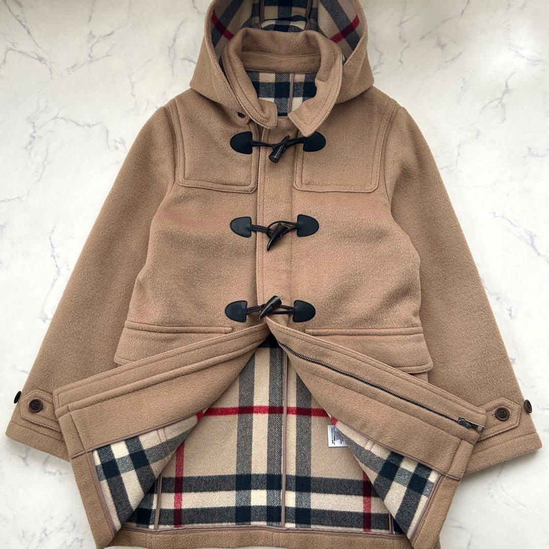 美品 バーバリー ダッフルコート メガチェック ノバチェック ベージュ