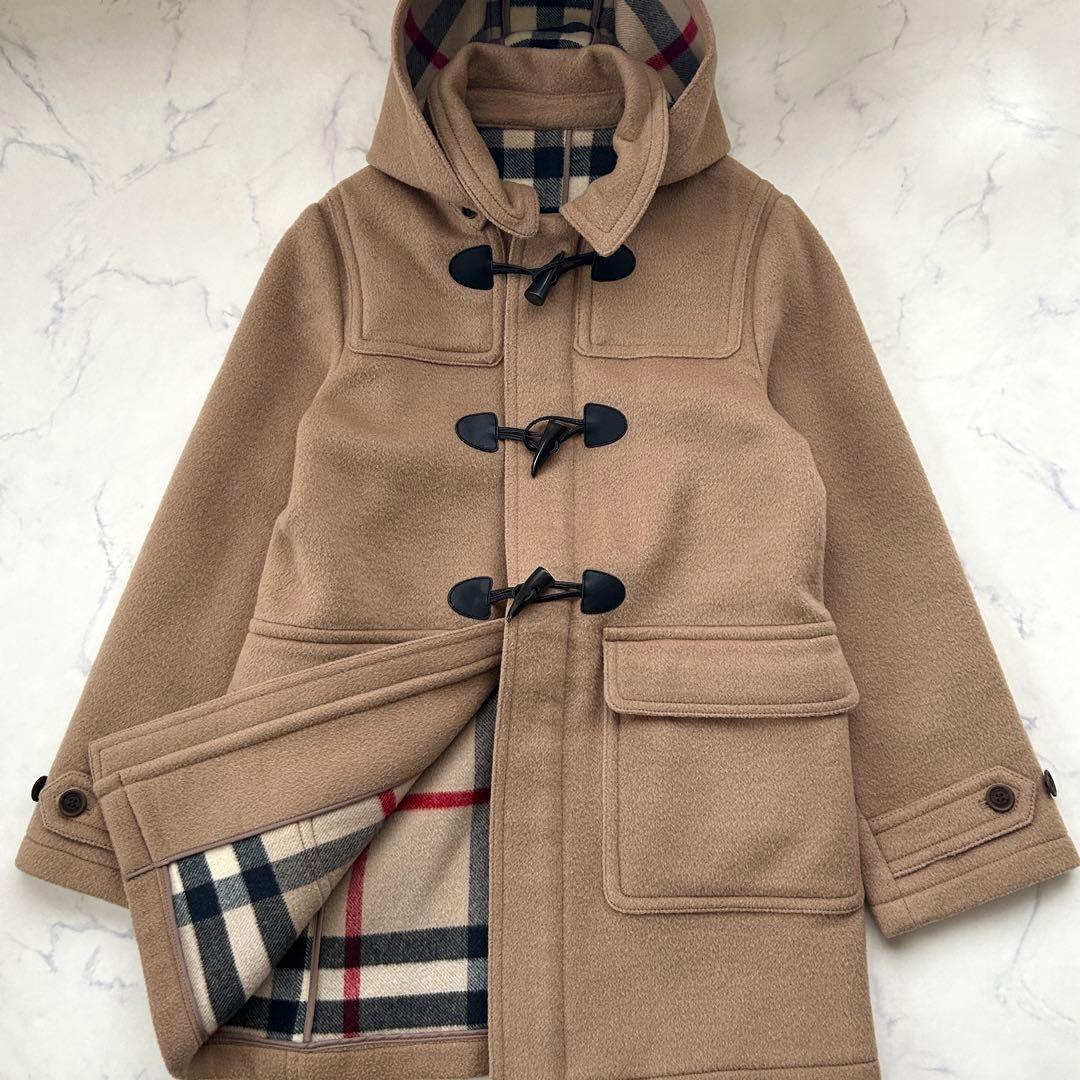 美品 バーバリー ダッフルコート メガチェック ノバチェック ベージュ