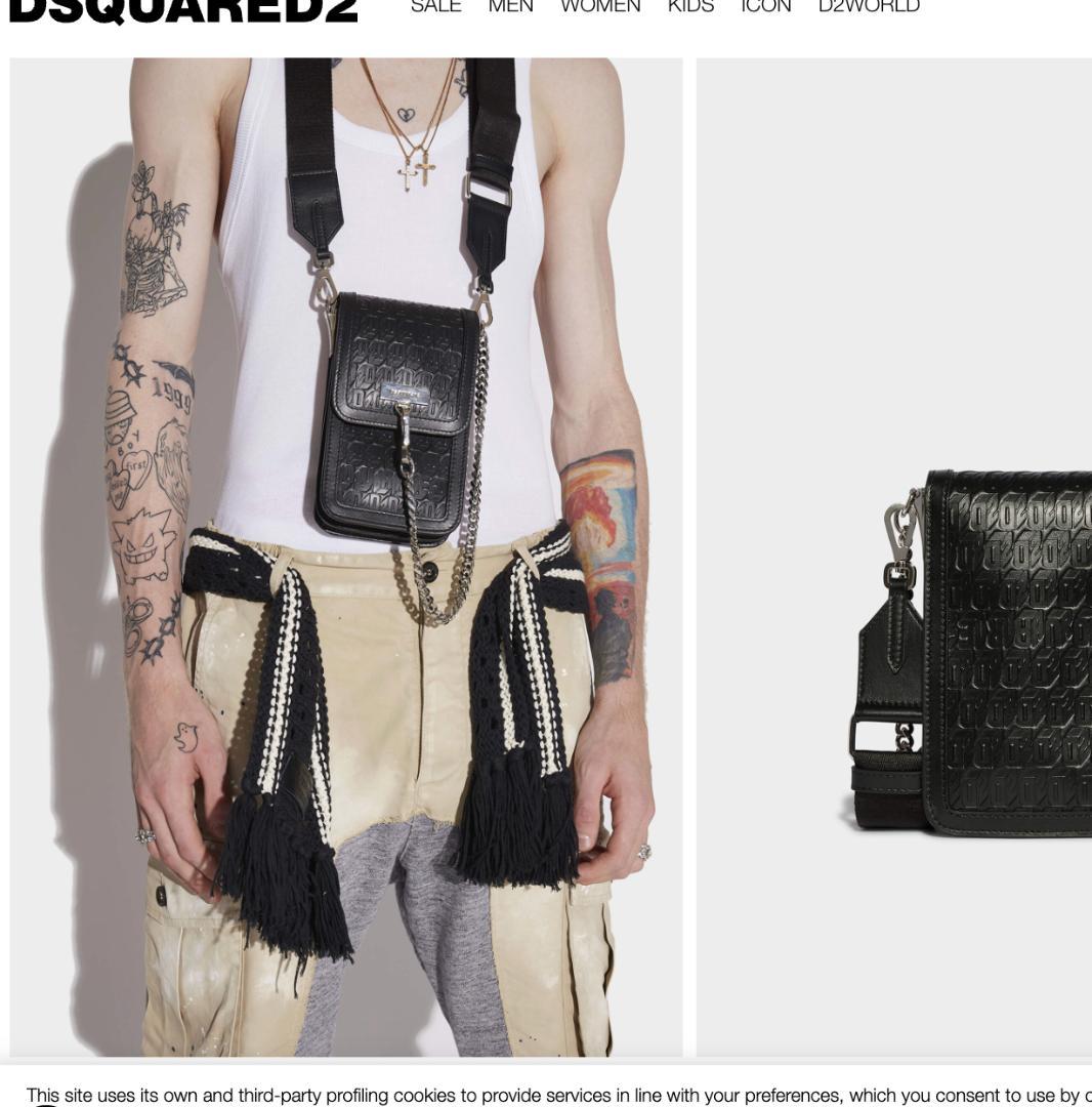 ★美品　DSQUARED2 ディースクエアード 2WAY レザー フォンポーチ★