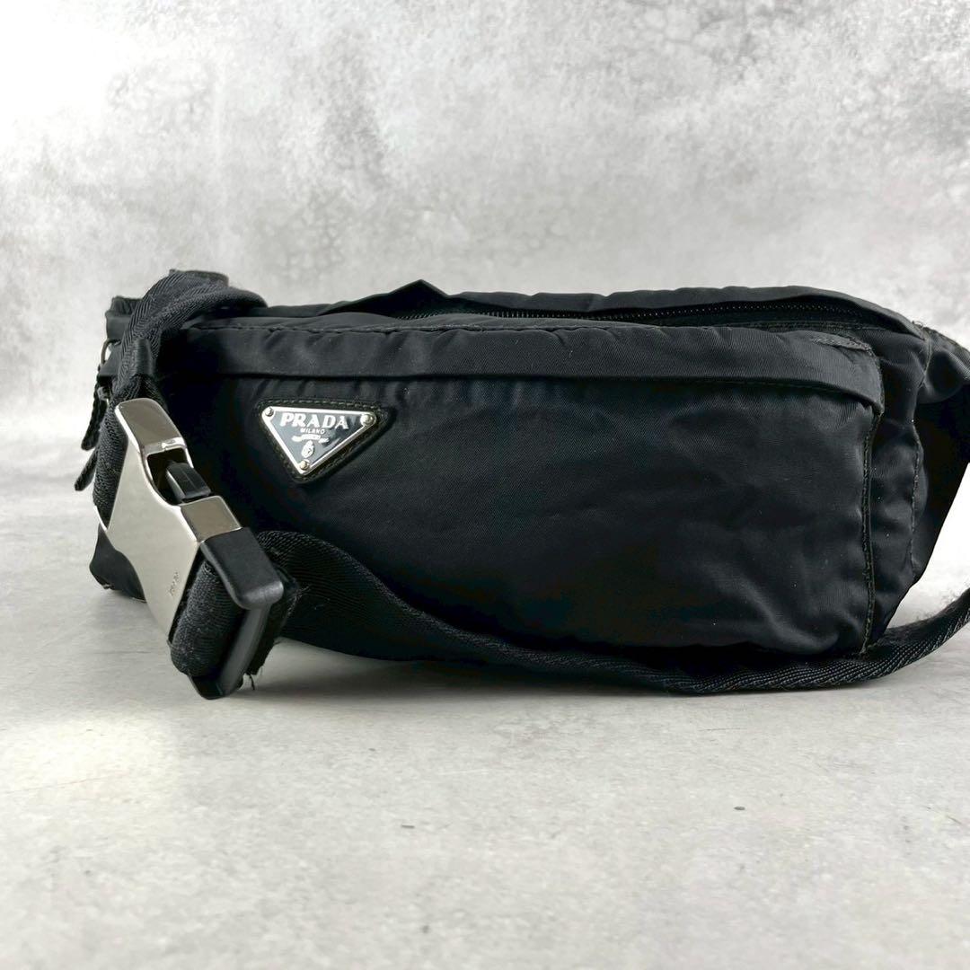 プラダ ボディバッグ ウエストバッグ テスート ナイロン ロゴ ブラック
