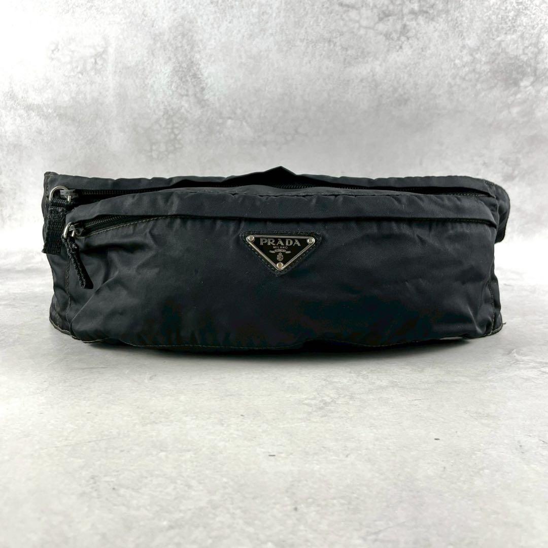 プラダ ボディバッグ ウエストバッグ テスート ナイロン ロゴ ブラック