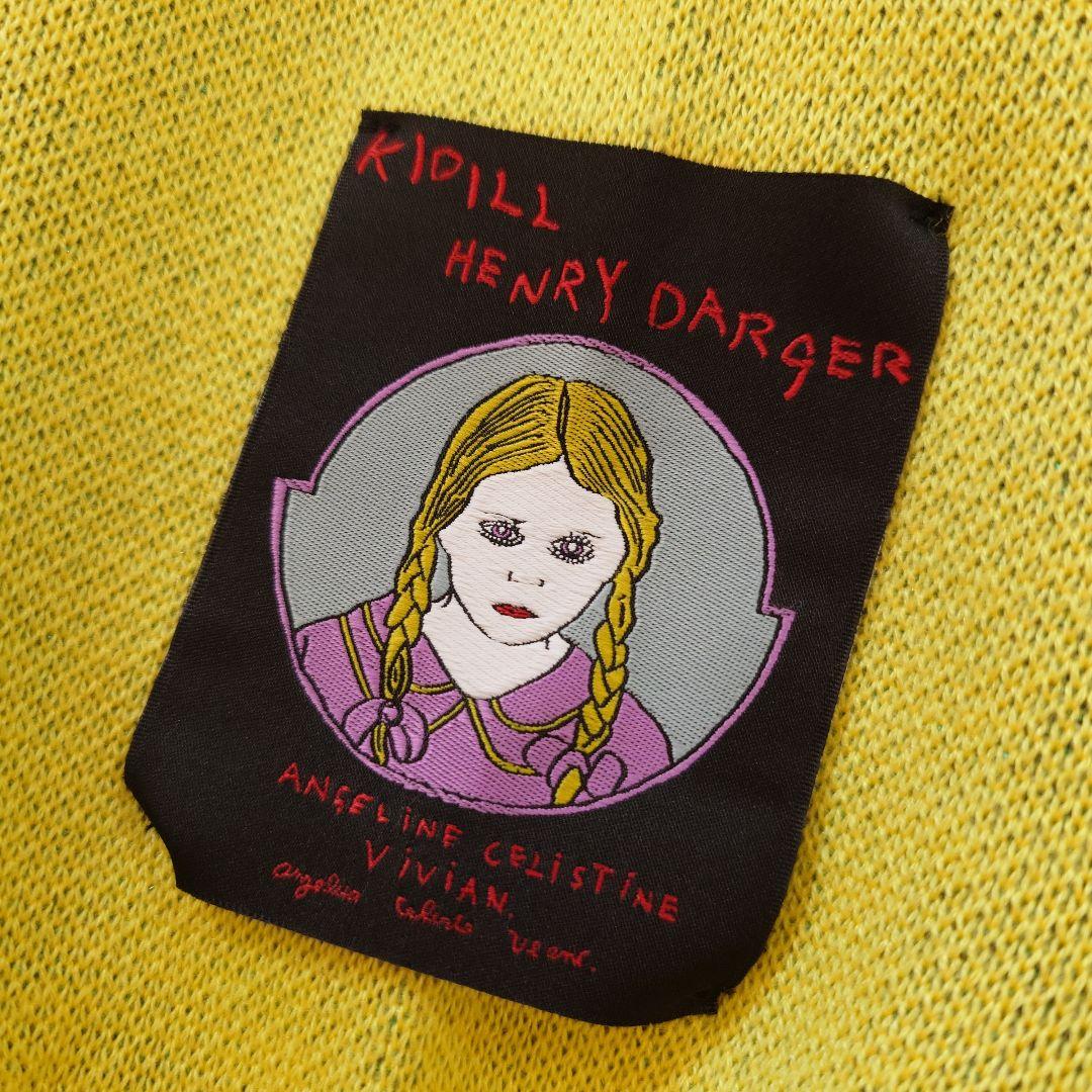 Kidill イラスト付きイエローカーディガン