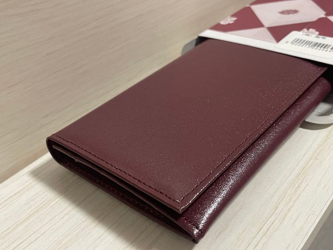 皇居　宮内庁売店　長財布　臙脂色　　ワインレッド　ボルドー　本皮　本革