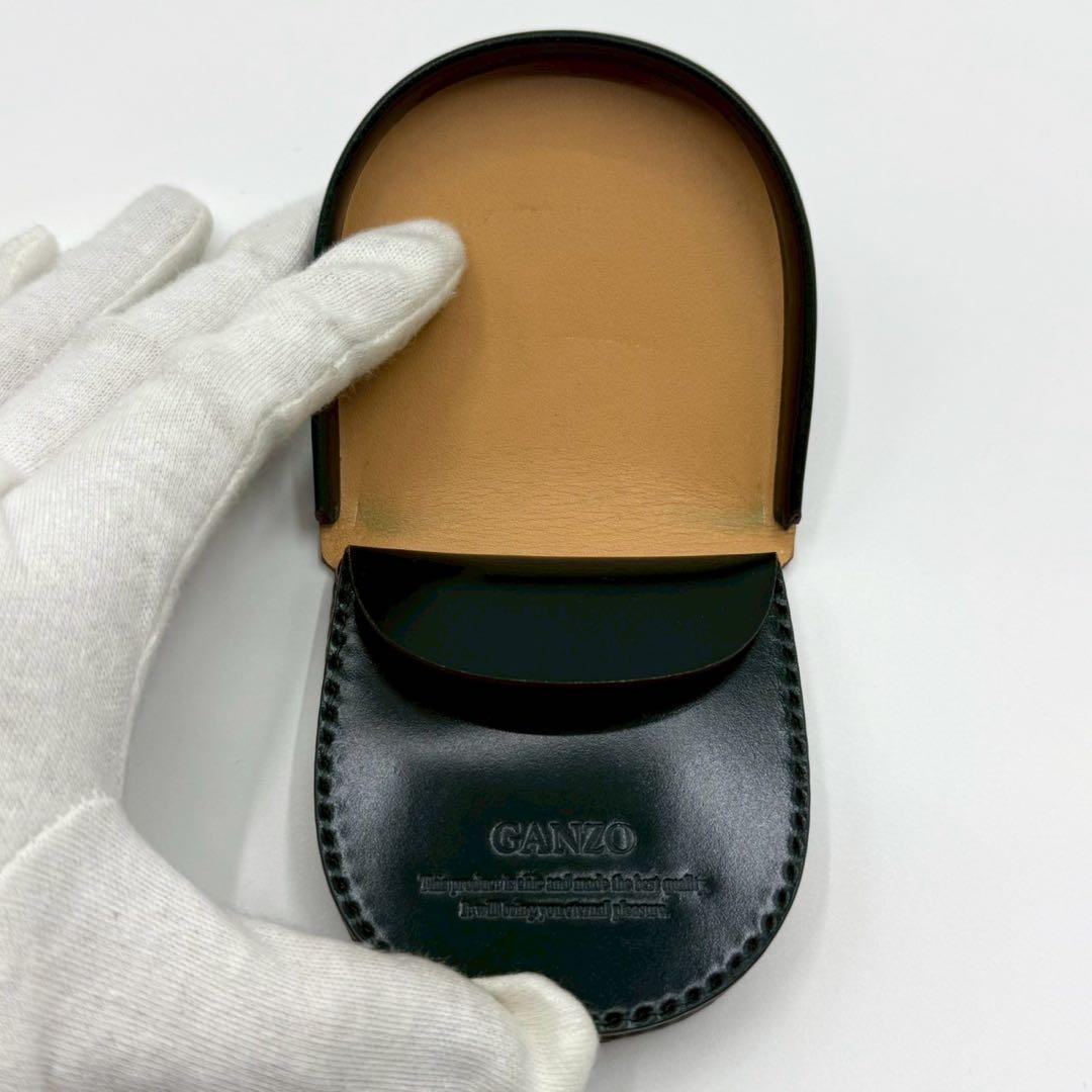 【現行✨未使用品】ガンゾ コードバン 馬蹄型ケース ダークグリーン 保証書