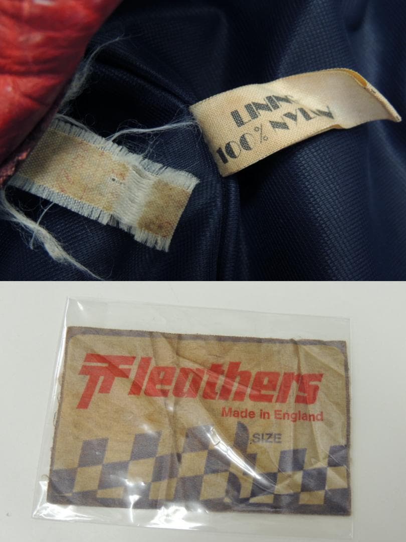 70S VINTAGE TT leathers英国製ストライプ レザーライダース