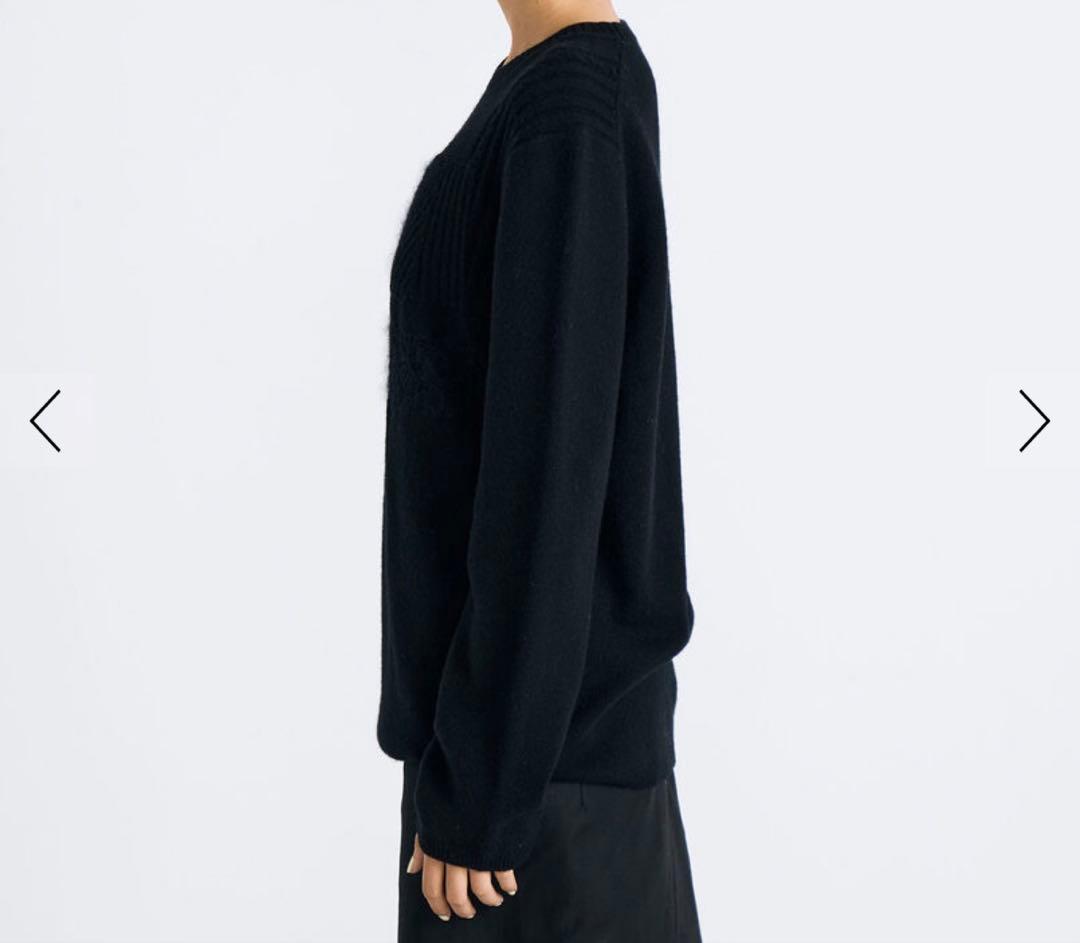 Edition パッチワークレース クルーネックニット　ホワイト