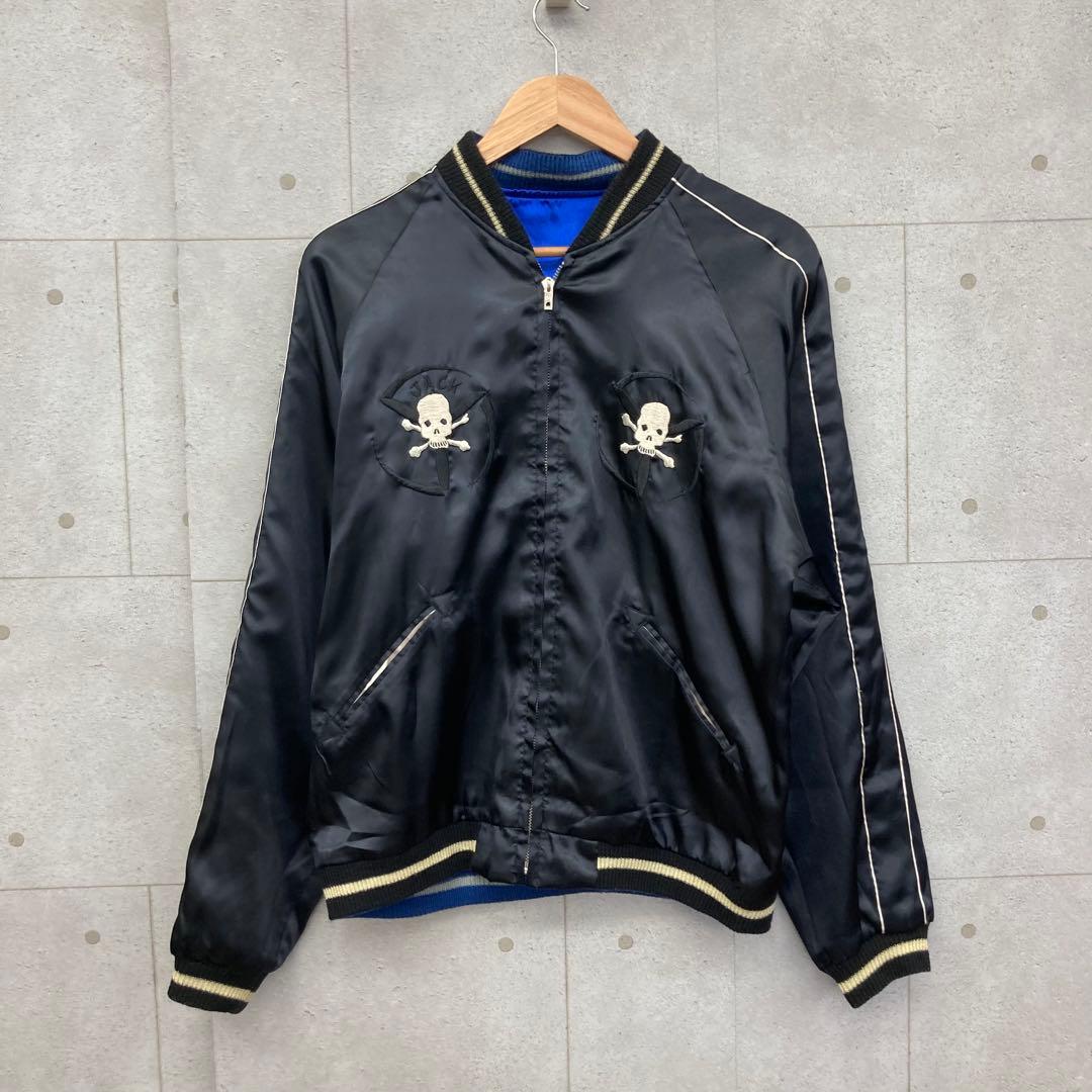 BEAMS ビームス スカジャン 東洋 刺繍 リバーシブル スカル L 黒