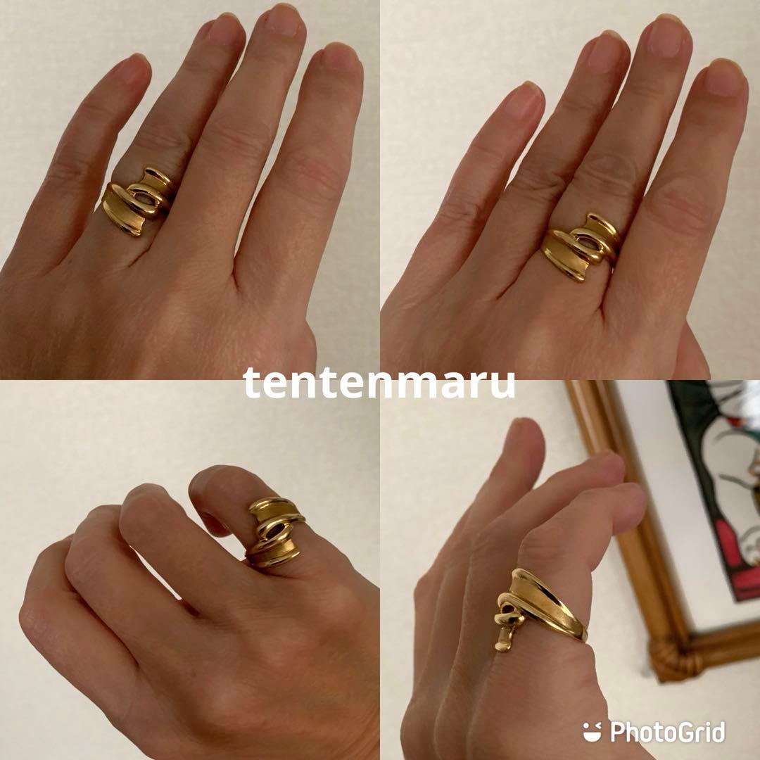 直*子様 ジュエリーマキ ☆ K18 ワイドツイストリング ☆ 幅広地金リング