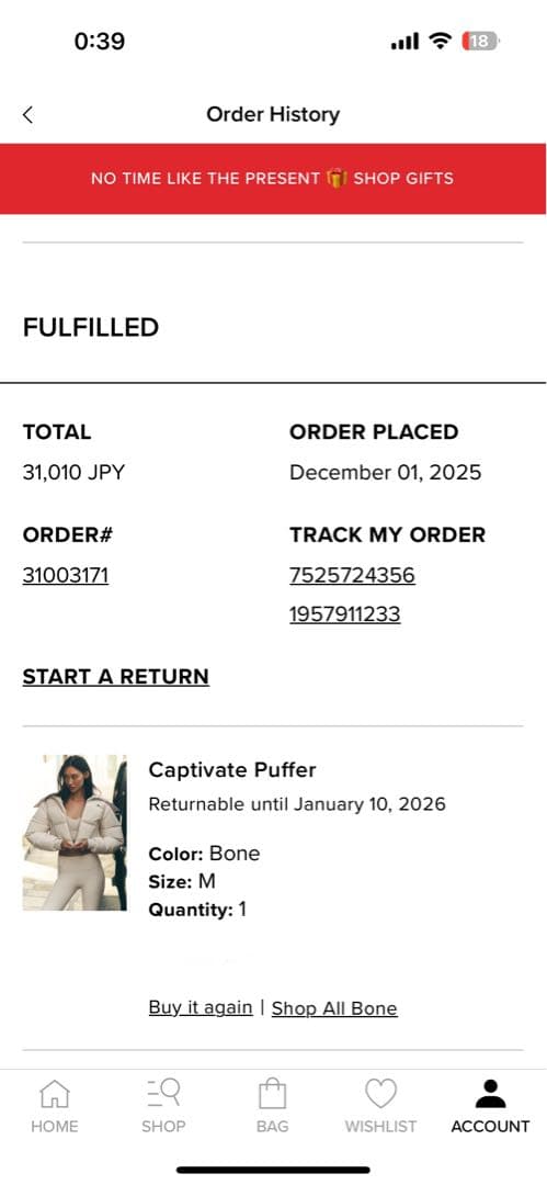 alo Captivate パファー Bone ダウン ホワイト