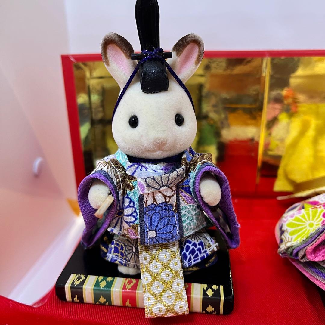 シルバニア　ハンドメイド衣装　雛人形5着セット　男雛女雛　三人官女