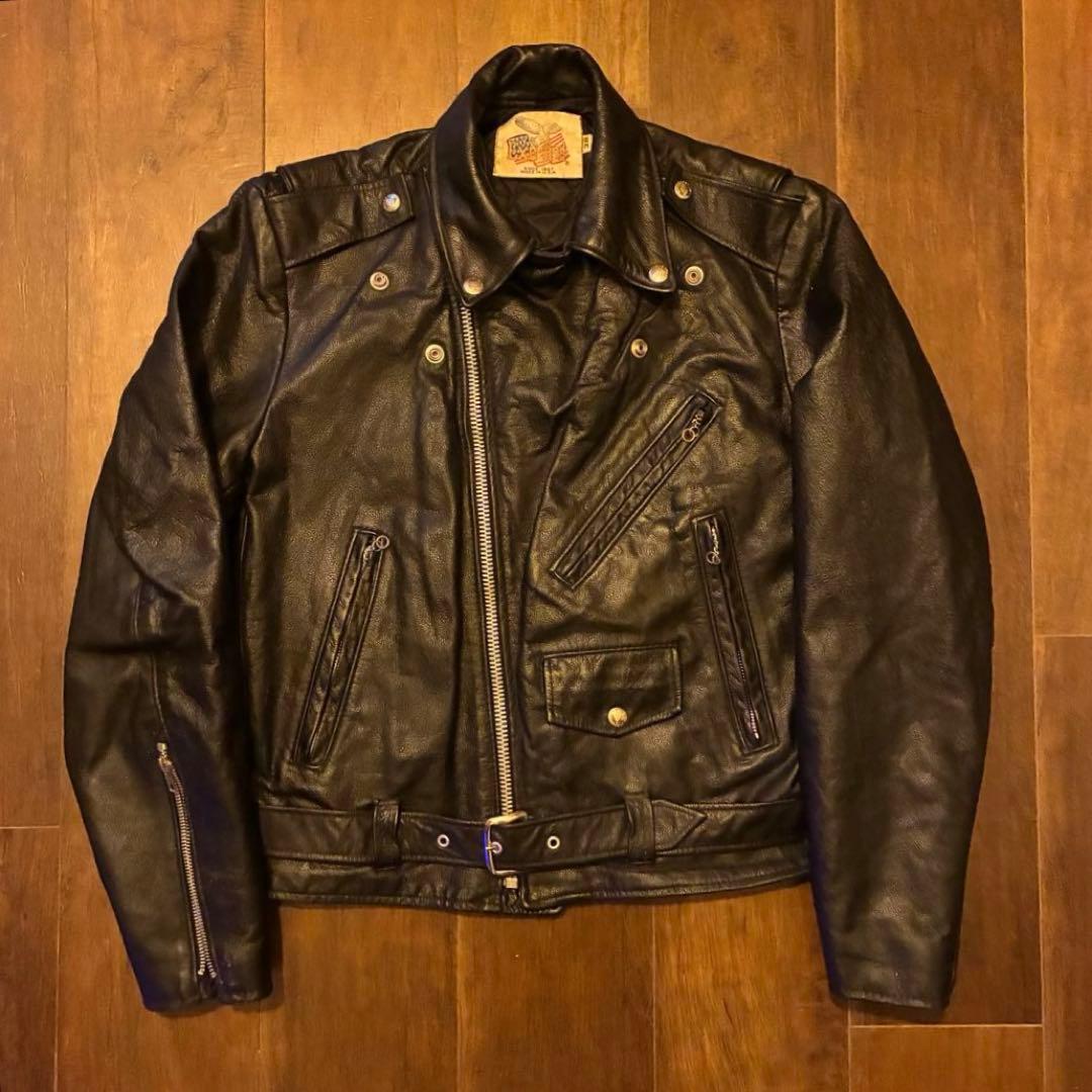 80s us vintage Excelled レザーダブルライダースジャケット
