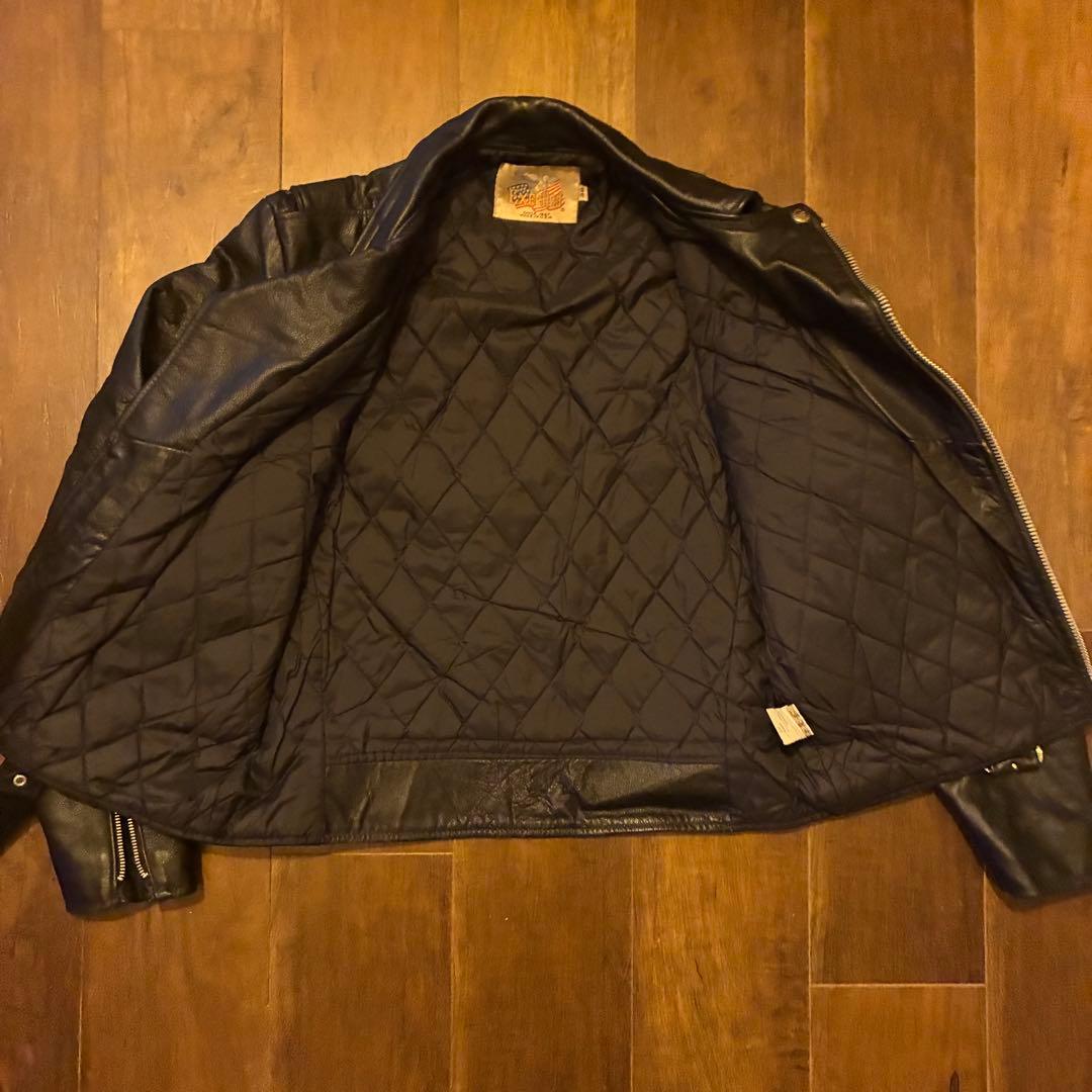 80s us vintage Excelled レザーダブルライダースジャケット