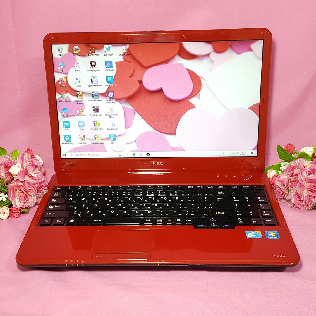 最新Win10❥CORE-i5❥レッド❥LaVie❥HDMI❥テンキ付❥オフィス
