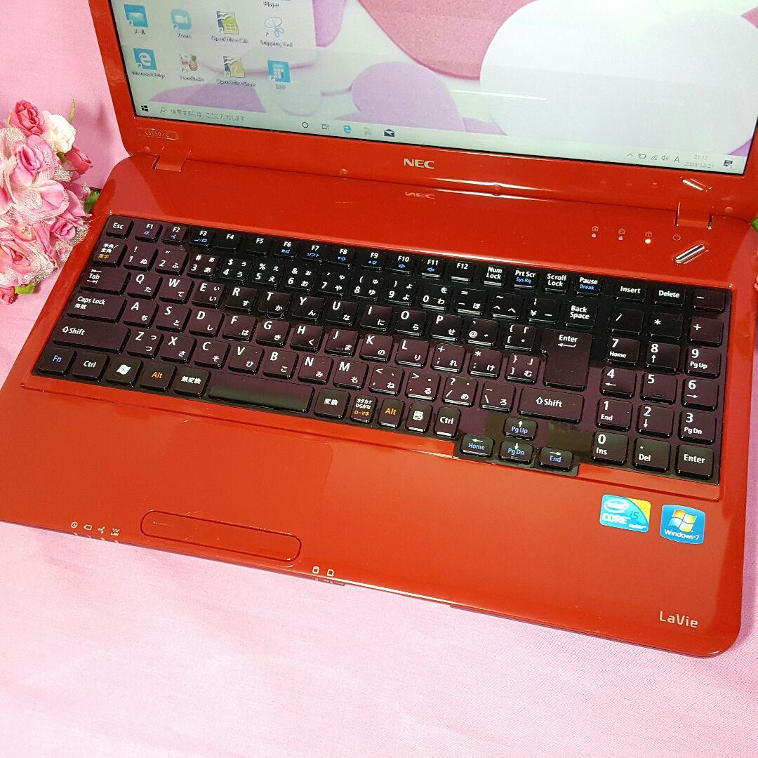 最新Win10❥CORE-i5❥レッド❥LaVie❥HDMI❥テンキ付❥オフィス