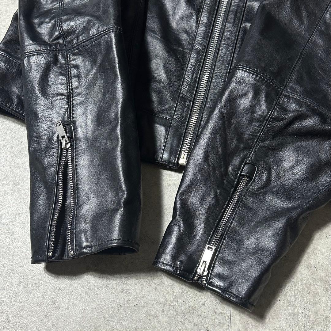 25ss ZARA ボクシーフィット レザージャケット 黒 本革