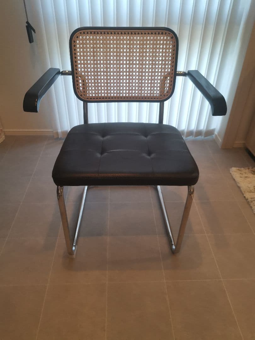 ラタンチェア ブラック＆ナチュラル