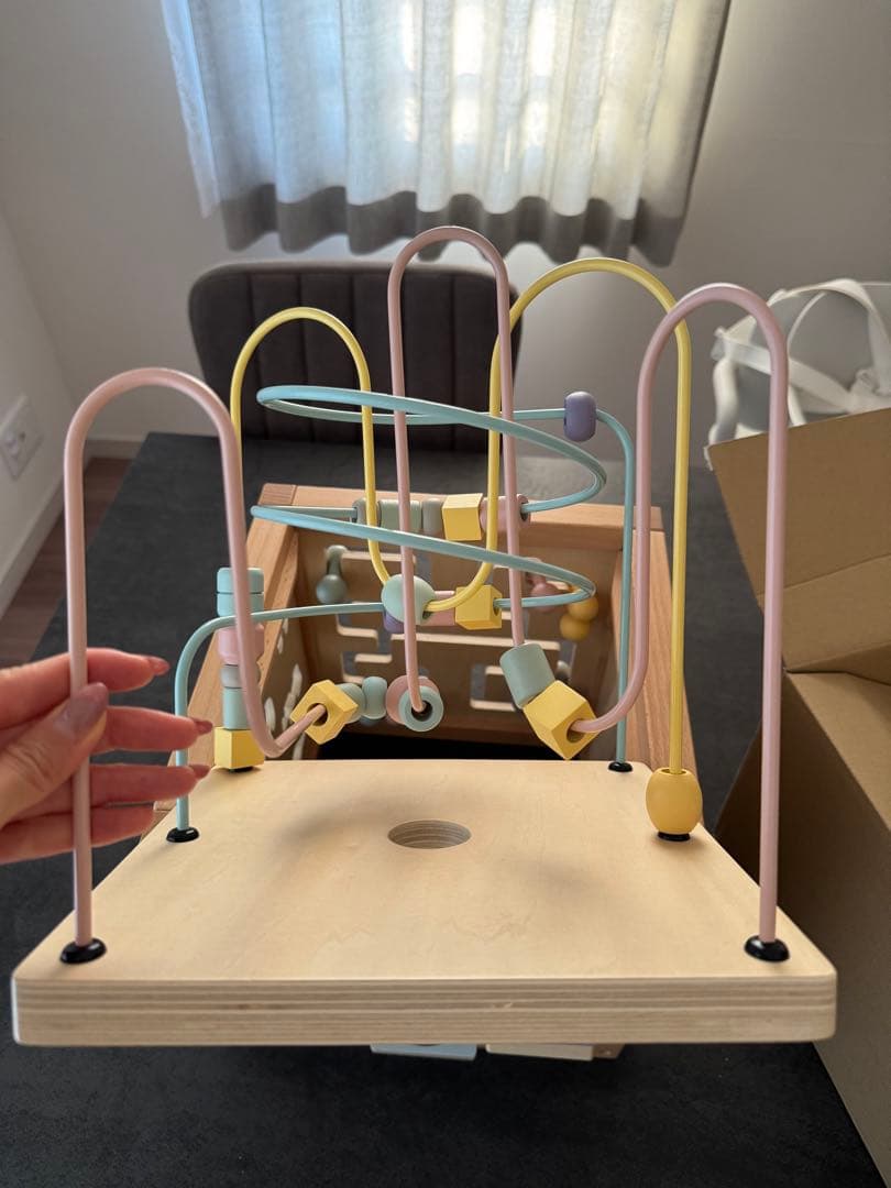 エド・インター 森のあそび箱　木製 知育玩具 数字ビーズ遊び　限定パステルカラー