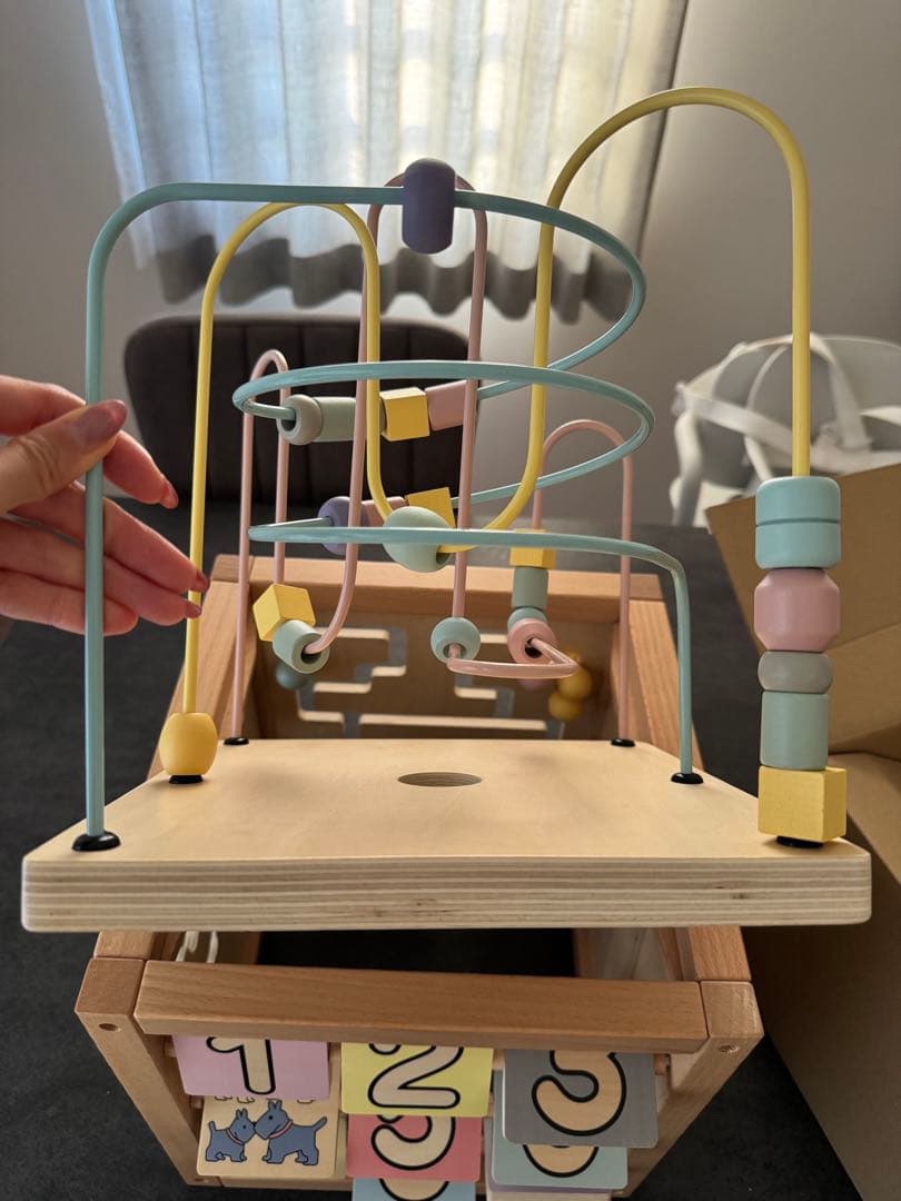 エド・インター 森のあそび箱　木製 知育玩具 数字ビーズ遊び　限定パステルカラー