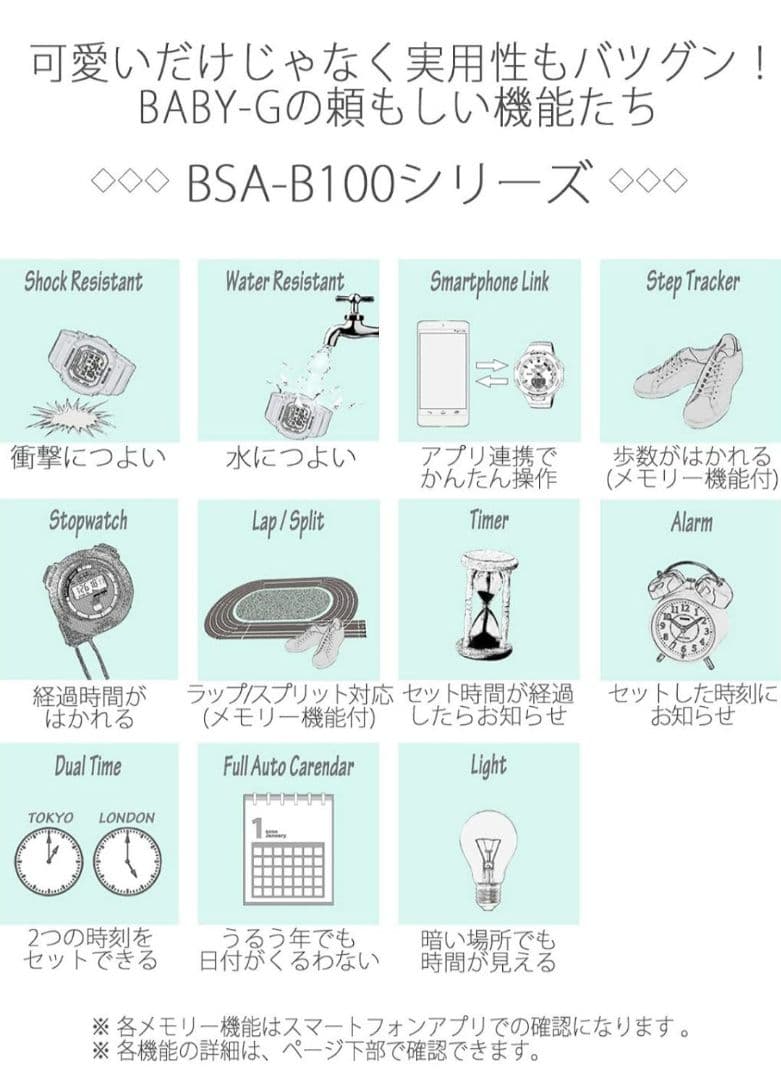 CASIO BABY-G BSA-B100 Bluetooth ベージュ