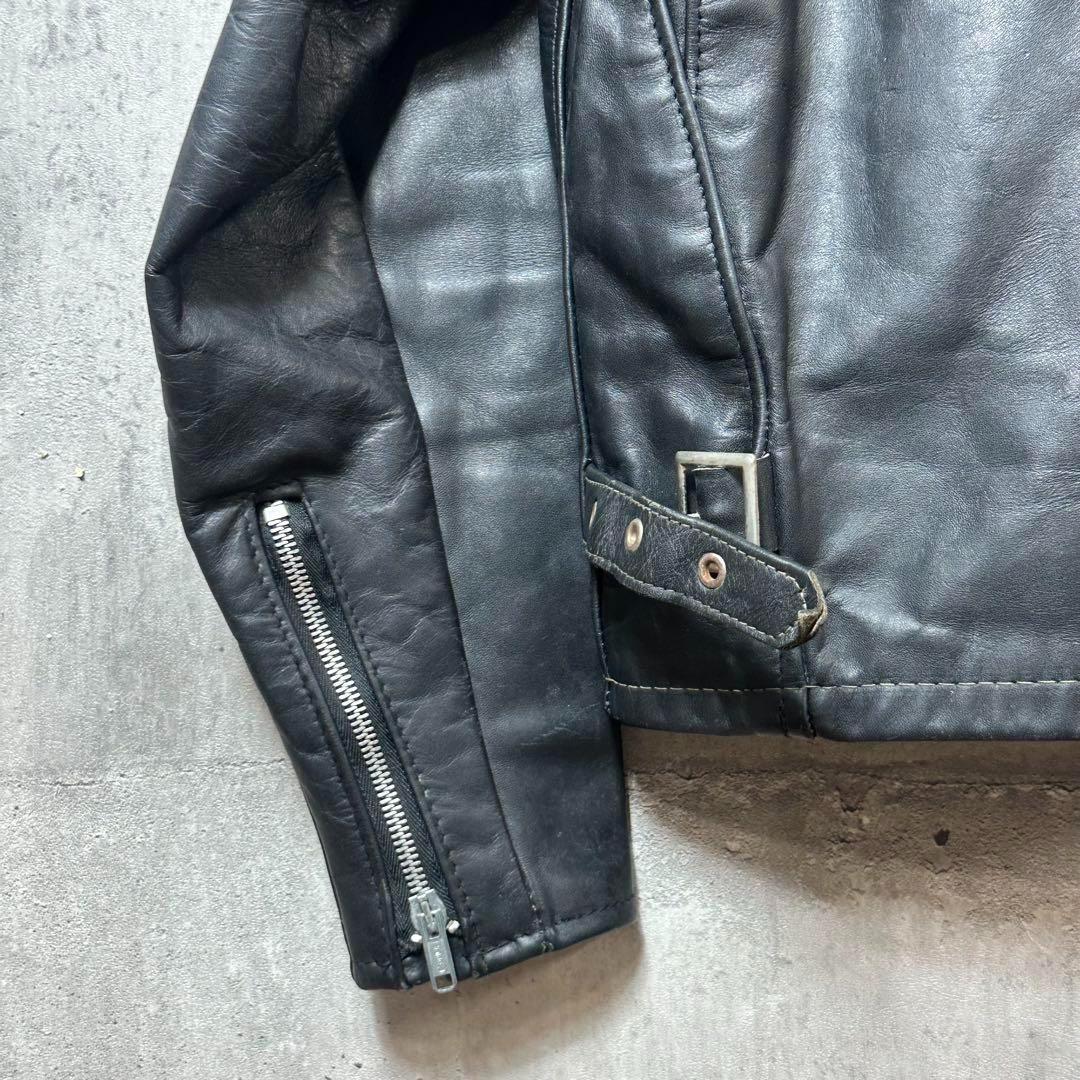 ⭐️即決価格⭐️Schott シングルライダースジャケット　アメリカ製　ワッペン
