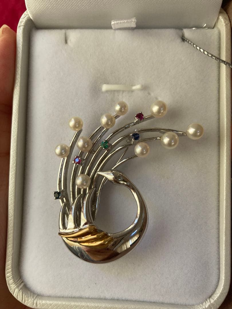 ペンダントトップ　ブローチ K18 silverルビー　サファイヤ　エメラルド✨